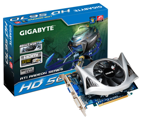   Gigabyte Radeon HD 5670 / PCI-E 2.1 x16 (GV-R567OC-1GI)  1