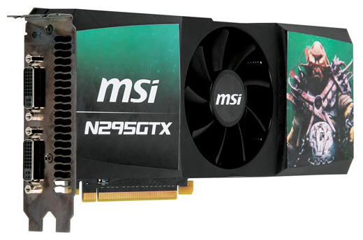   MSI GeForce GTX 295 576 Mhz PCI-E 2.0 1792 Mb 2016 Mhz 896 bit 2xDVI HDCP YPrPb (N295GTX-2D1792)  2