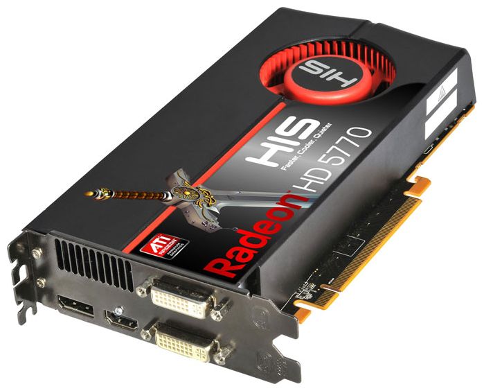   HIS Radeon HD 5770 850 Mhz PCI-E 2.0 1024 Mb 4800 Mhz 128 bit 2xDVI HDMI HDCP Dirt2 (H577F1GDG)  2