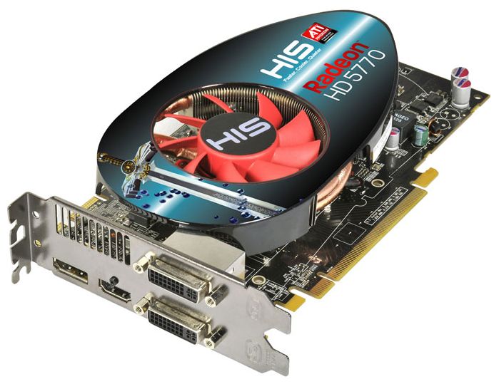   HIS Radeon HD 5770 850 Mhz PCI-E 2.0 1024 Mb 4800 Mhz 128 bit 2xDVI HDMI HDCP Fan Dirt2 (H577FN1GDG)  2