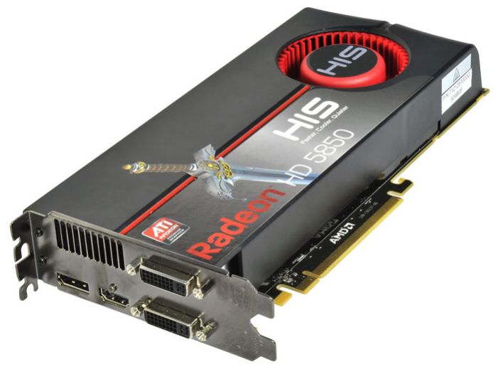   HIS Radeon HD 5850 725 Mhz PCI-E 2.0 1024 Mb 4000 Mhz 256 bit 2xDVI HDMI HDCP (H585F1GD)  2