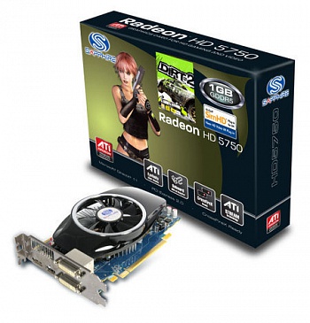   Sapphire Radeon HD 5750 700 Mhz PCI-E 2.0 512 Mb 4600 Mhz 128 bit 2xDVI HDMI HDCP (11164-03-10R)  2