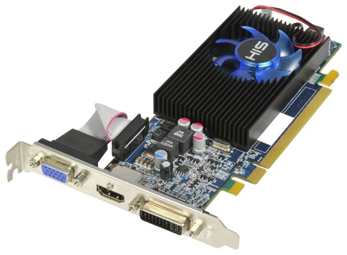   HIS Radeon HD 5570 650 Mhz PCI-E 2.1 1024 Mb 1800 Mhz 128 bit DVI HDMI HDCP (H557F1G)  2