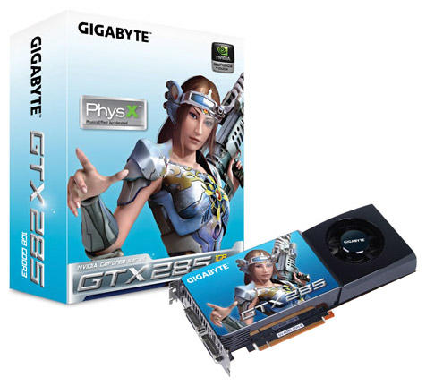   Gigabyte GeForce GTX 285 648 Mhz PCI-E 2.0 1024 Mb 2484 Mhz 512 bit 2xDVI HDMI HDCP (GV-N285-1GH-B)  2