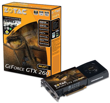   Zotac GeForce GTX 260 576 Mhz PCI-E 2.0 896 Mb 1998 Mhz 448 bit 2xDVI HDCP 216 (ZT-X26E3KE-FSP)  3