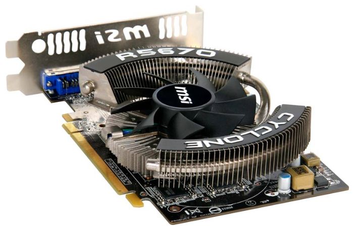   MSI Radeon HD 5670 775 Mhz PCI-E 2.1 1024 Mb 4040 Mhz 128 bit DVI HDMI HDCP Cyclone (R5670-CYCLONE)  1