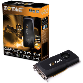   Zotac GeForce GTX 470 607 Mhz PCI-E 2.0 1280 Mb 3348 Mhz 320 bit 2xDVI Mini-HDMI HDCP (ZT-40201-10P)  3