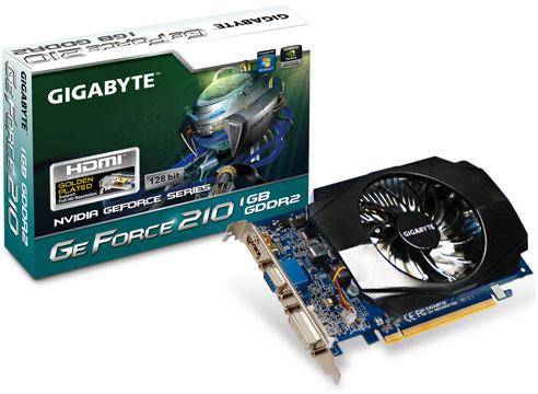   Gigabyte GeForce 210 475 Mhz PCI-E 2.0 1024 Mb 800 Mhz 128 bit DVI HDMI HDCP (GV-N210D2-1GI)  1