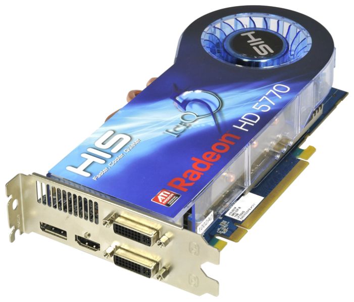   HIS Radeon HD 5770 875 Mhz PCI-E 2.1 1024 Mb 5000 Mhz 128 bit 2xDVI HDMI HDCP (H577QT1GD)  2