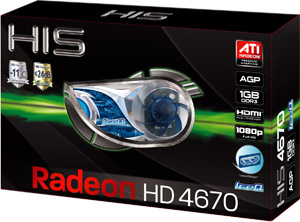   HIS Radeon HD 4670 750 Mhz AGP 1024 Mb 1600 Mhz 128 bit DVI HDMI HDCP (H467QS1GHA)  4