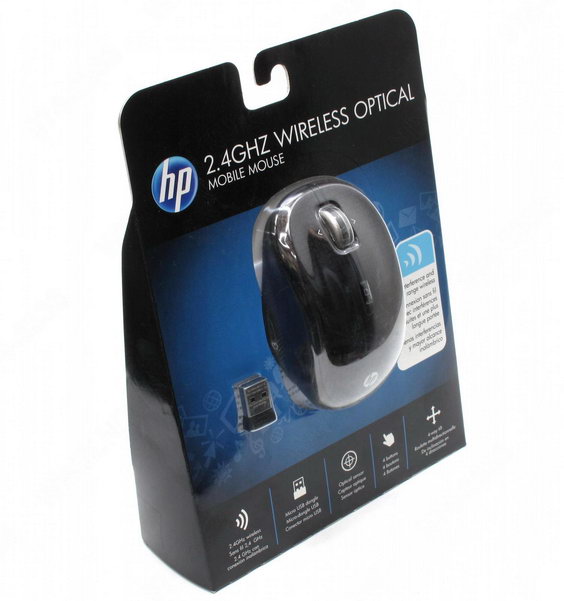   HP Wireless Optical Mouse Black Cherry USB (WX407AA)  3