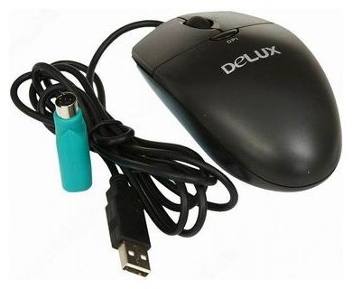   Delux DLM-405X Black USB+PS/2 (DLM-405X)  1