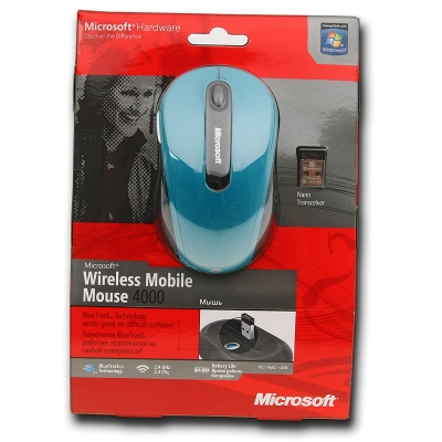   Microsoft Wireless Mobile Mouse 4000 Blue USB (D5D-00029)  3