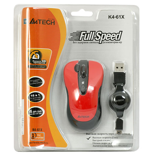   A4 Tech K4-61X-5 Red USB (K4-61X-5)  3