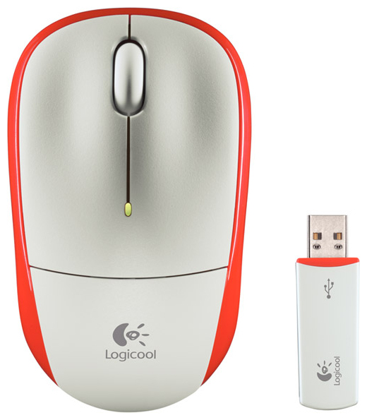   Logitech Wireless Mouse M205 Silver-Orange USB (910-001097)  1