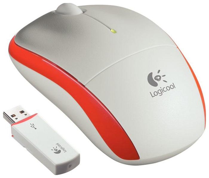   Logitech Wireless Mouse M205 Silver-Orange USB (910-001097)  2