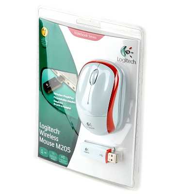   Logitech Wireless Mouse M205 Silver-Orange USB (910-001097)  4