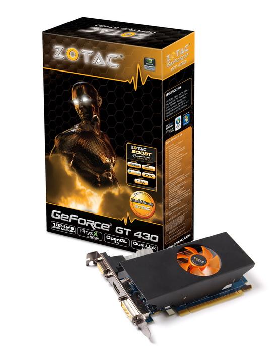   Zotac GeForce GT 430 700 Mhz PCI-E 2.0 1024 Mb 1600 Mhz 128 bit DVI HDMI HDCP Low Profile (ZT-40603-10L)  2