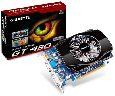   Gigabyte GeForce GT 430 730 Mhz PCI-E 2.0 1024 Mb 1800 Mhz 128 bit DVI HDMI HDCP Cool (GV-N430OC-1GI)  1