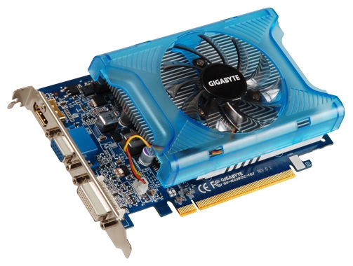   Gigabyte GeForce GT 220 625 Mhz PCI-E 2.0 1024 Mb 1600 Mhz 128 bit DVI HDMI HDCP (GV-N220-1GI)  1