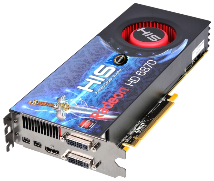   HIS Radeon HD 6870 920 Mhz PCI-E 2.1 1024 Mb 4480 Mhz 256 bit 2xDVI HDMI HDCP (H687FT1G2M)  1