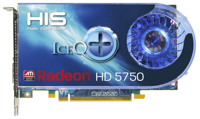   HIS Radeon HD 5750 700Mhz PCI-E 2.1 1024Mb 4000Mhz 128 bit DVI HDMI HDCP (H575QS1GD)  1