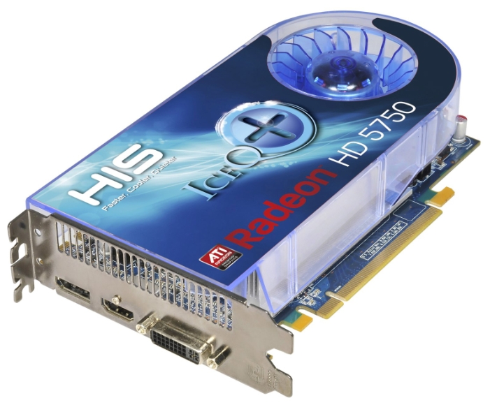   HIS Radeon HD 5750 700Mhz PCI-E 2.1 1024Mb 4000Mhz 128 bit DVI HDMI HDCP (H575QS1GD)  2