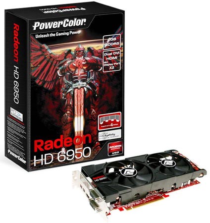   PowerColor Radeon HD 6950 800Mhz PCI-E 2.1 2048Mb 5000Mhz 256 bit 2xDVI HDMI HDCP (AX6950 2GBD5-2DH)  2