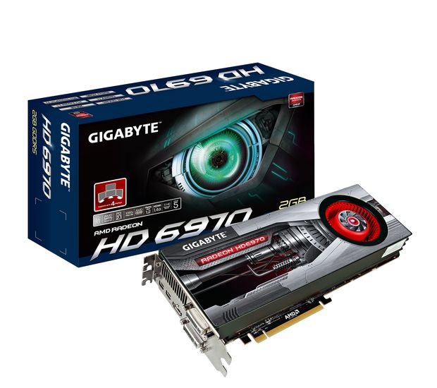   Gigabyte Radeon HD 6970 880Mhz PCI-E 2.1 2048Mb 5500Mhz 256 bit 2xDVI HDMI HDCP (GV-R697D5-2GD-B)  1