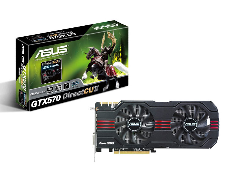   Asus GeForce GTX 570 742Mhz PCI-E 2.0 1280Mb 3800Mhz 320 bit 2xDVI HDMI HDCP (ENGTX570 DCII/2DIS/1280MD5)  3