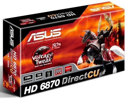   Asus Radeon HD 6870 915Mhz PCI-E 2.1 1024Mb 4200Mhz 256 bit 2xDVI HDCP (EAH6870 DC/2DI2S/1GD5)  4