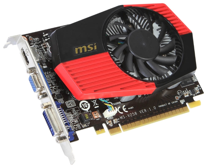   MSI GeForce GT 440 810Mhz PCI-E 2.0 512Mb 3200Mhz 128 bit DVI HDMI HDCP (N440GT-MD512D5)  2