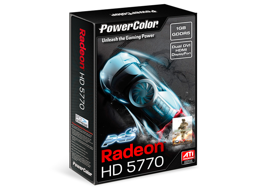   PowerColor Radeon HD 5770 875Mhz PCI-E 2.1 1024Mb 4900Mhz 128 bit 2xDVI HDMI HDCP V2 (AX5770 1GBD5-PPGV2)  2