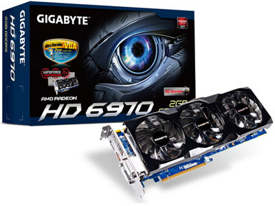   Gigabyte Radeon HD 6970 900Mhz PCI-E 2.1 2048Mb 5500Mhz 256 bit 2xDVI HDMI HDCP (GV-R697OC-2GD)  2