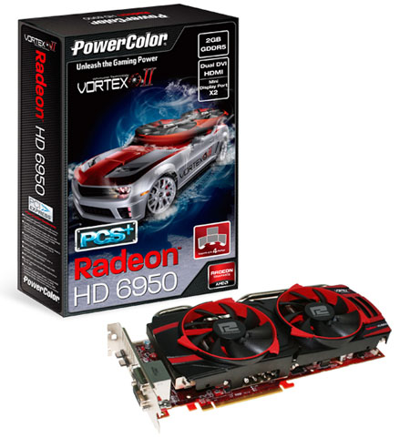   PowerColor Radeon HD 6950 850Mhz PCI-E 2.1 2048Mb 5200Mhz 256 bit 2xDVI HDMI HDCP (AX6950-2GBD5-PPV)  3