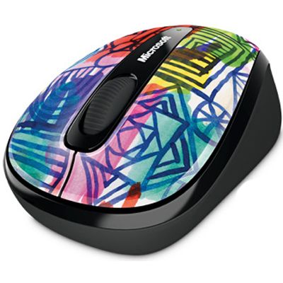   Microsoft Wireless Mobile Mouse 3500 Artist Edition Mike Perry - Design 2 Blue-Black USB (GMF-00154)  2