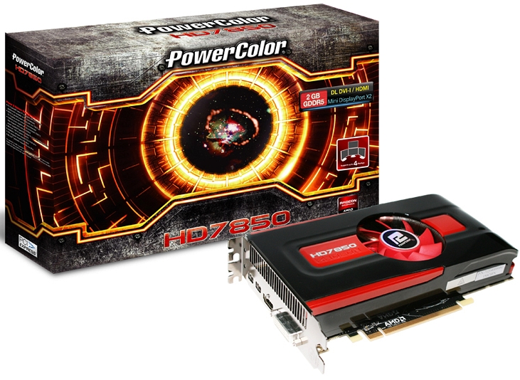   PowerColor Radeon HD 7850 860Mhz PCI-E 3.0 2048Mb 4800Mhz 256 bit DVI HDMI HDCP (AX7850 2GBD5-2DH)  2