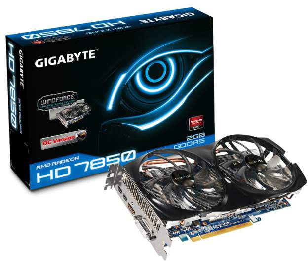   Gigabyte Radeon HD 7850 860Mhz PCI-E 3.0 2048Mb 4800Mhz 256 bit DVI HDMI HDCP (GV-R785WF2-2GD)  2