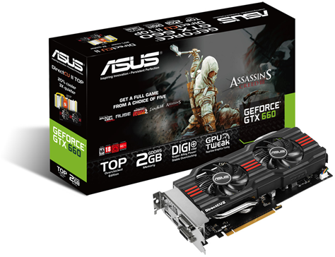   Asus GeForce GTX 660 1072Mhz PCI-E 3.0 2048Mb 6108Mhz 192 bit 2xDVI HDMI HDCP Cool (GTX660-DC2TG-2GD5)  3