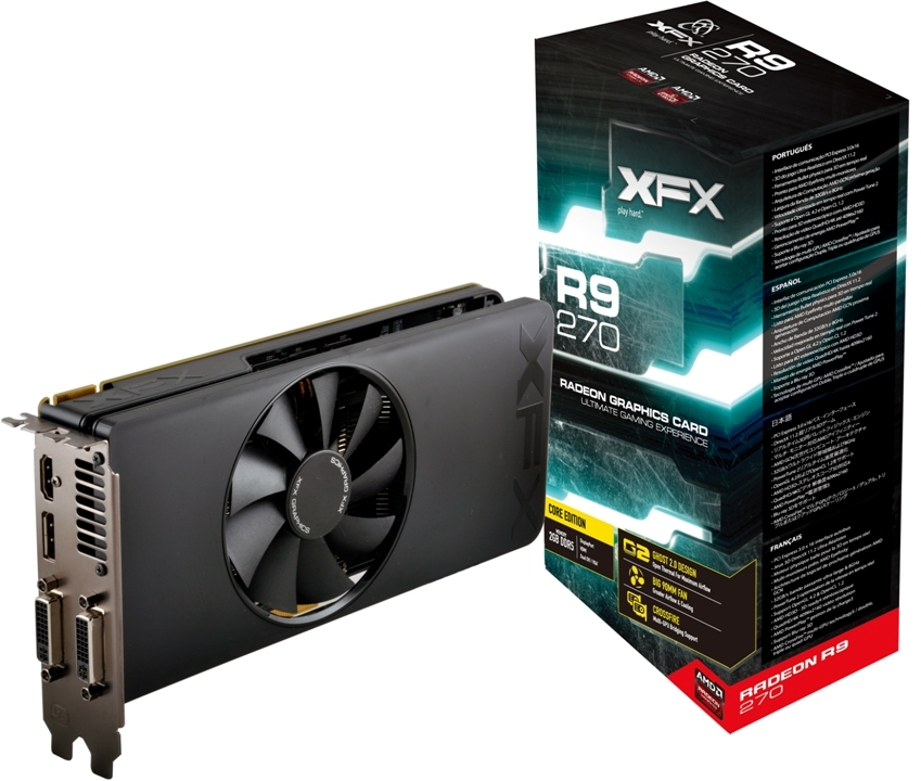   XFX Radeon R9 270 900Mhz PCI-E 3.0 2048Mb 5600Mhz 256 bit 2xDVI HDMI HDCP (R9-270A-CNFC)  2