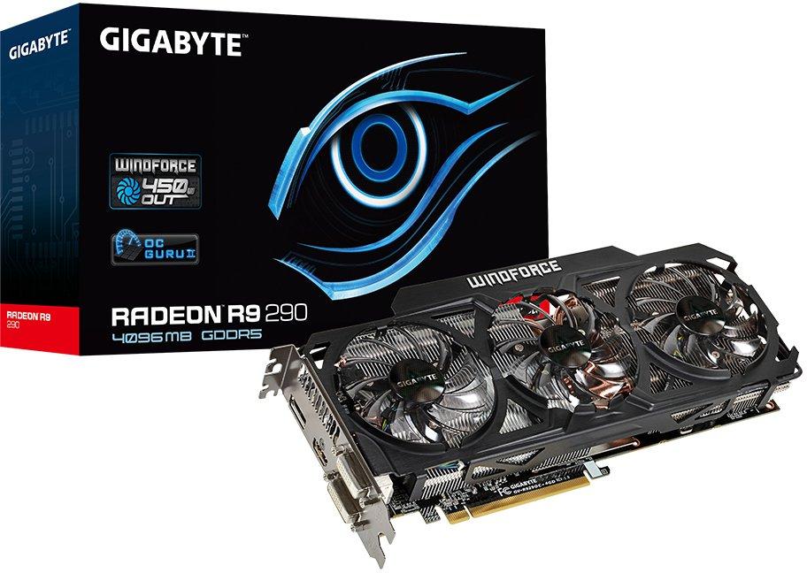   Gigabyte Radeon R9 290 1040Mhz PCI-E 3.0 4096Mb 5000Mhz 512 bit 2xDVI HDMI HDCP (GV-R929OC-4GD)  2