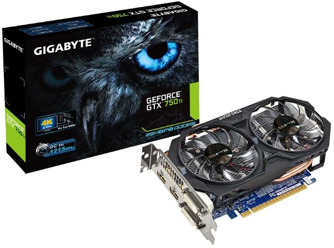   Gigabyte GeForce GTX 750 Ti 1215Mhz PCI-E 3.0 2048Mb 5400Mhz 128 bit 2xDVI 2xHDMI HDCP (GV-N75TWF2OC-2GI)  3