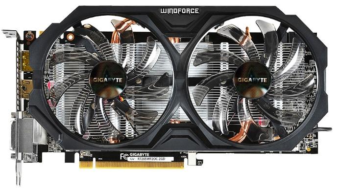   Gigabyte Radeon R7 265 1008Mhz PCI-E 3.0 2048Mb 5600Mhz 256 bit 2xDVI HDMI HDCP (GV-R7265WF2OC-2GD)  1