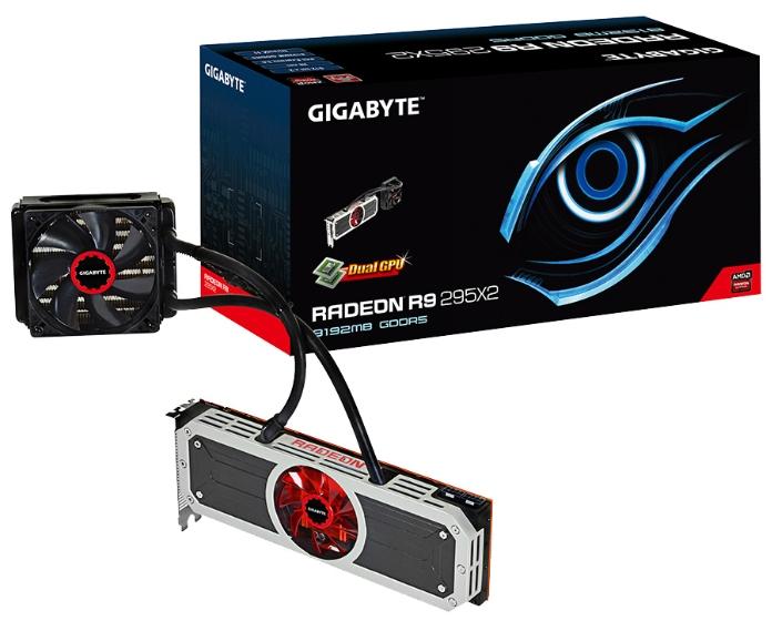   Gigabyte Radeon R9 295X2 1018Mhz PCI-E 3.0 8192Mb 5000Mhz 1024 bit DVI HDCP (GV-R9295X2-8GD-B)  1