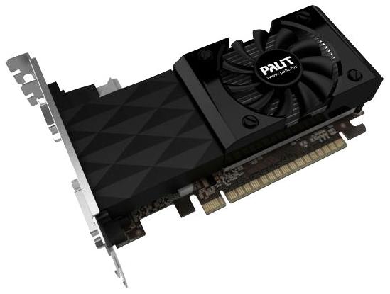   Palit GeForce GT 630 700Mhz PCI-E 2.0 1024Mb 1400Mhz 128 bit DVI HDMI HDCP (NEAT630DHD01-1070F)  1