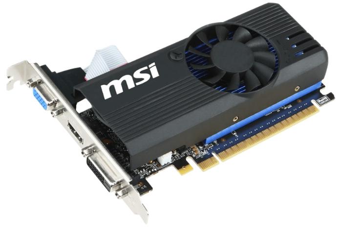   MSI GeForce GT 730 1006Mhz PCI-E 2.0 1024Mb 5000Mhz 64 bit DVI HDMI HDCP (N730K-1GD5LP/OC)  1