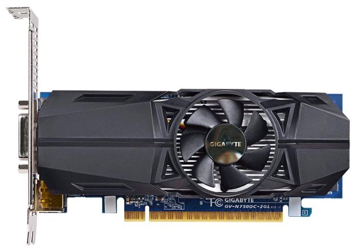   Gigabyte GeForce GTX 750 1059Mhz PCI-E 3.0 2048Mb 5000Mhz 128 bit DVI 2xHDMI HDCP (GV-N750OC-2GL)  1