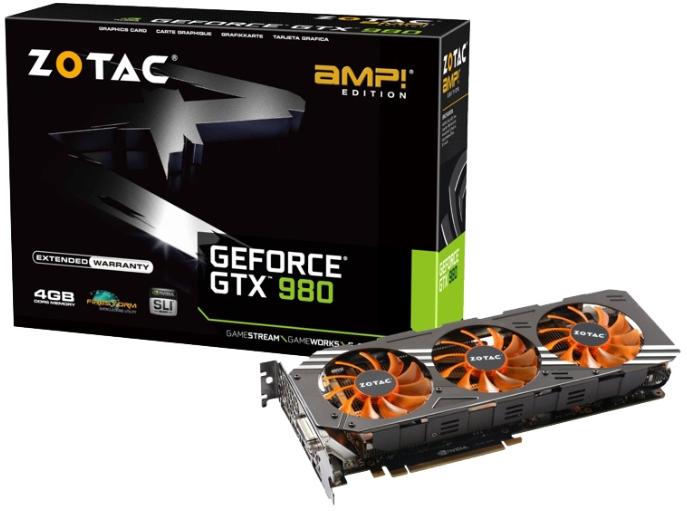   Zotac GeForce GTX 980 1165Mhz PCI-E 3.0 4096Mb 7010Mhz 256 bit DVI HDMI HDCP (ZT-90204-10P)  1