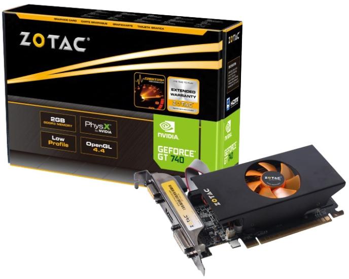   Zotac GeForce GT 740 993Mhz PCI-E 3.0 2048Mb 1782Mhz 128 bit DVI HDMI HDCP Low Profile (ZT-71006-10L)  1