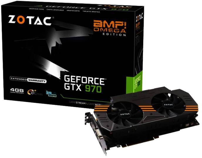   Zotac GeForce GTX 970 1102Mhz PCI-E 3.0 4096Mb 7046Mhz 256 bit DVI HDMI HDCP (ZT-90102-10P)  1